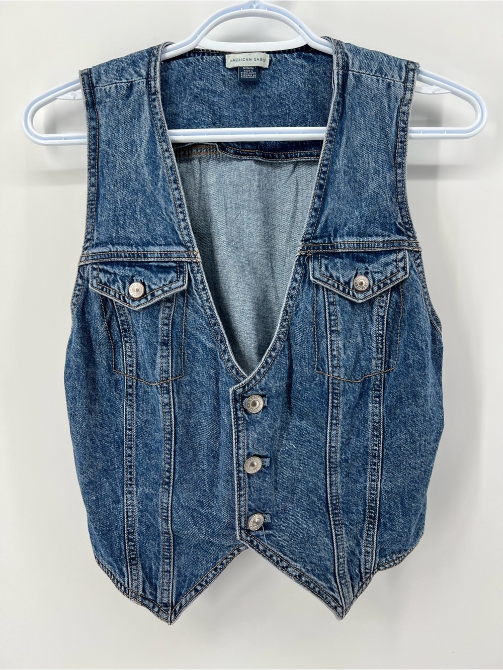 American Eagle Outfitters Women’s Medium Western Denim Vest with Adjustable Back